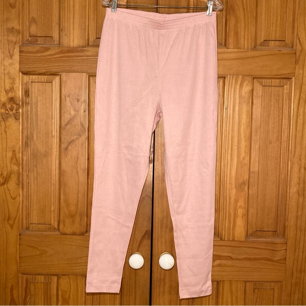 NWOT Blair Vintage 90s Knit Pull On Pants Taper Leg Elastic Waist Pink Large #1